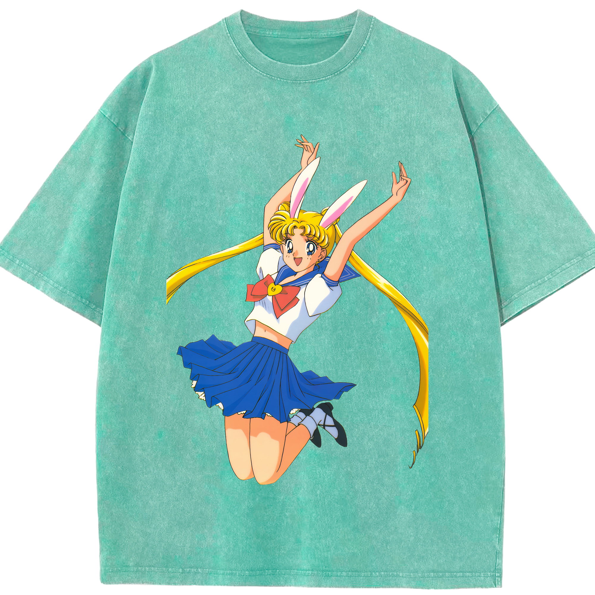 （画像用） 美少女戦士セーラームーン 愛野 美奈子 あいの みなこ Sailor Moon Aino Minako 綿100% ヴィンテージ風 半袖Tシャツ（フロントプリント）